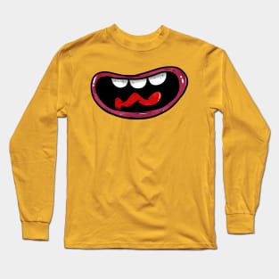 Smile funny face mask cartoon with bulk teeth Long Sleeve T-Shirt